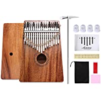 Asmuse Kalimba Caoba Thumb Piano 17 Teclas Marimbas Mbira Madera Maciza Finger Piano Sanza Thumb Instrumento con Cadena…